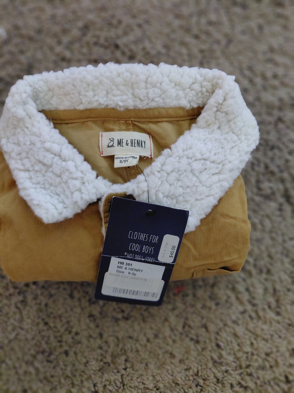 Boys' Me &Henry Tan Sherpa-Lined Jacket Size 8/9y
